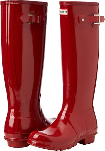 Vista 7 de Botas de lluvia de caña alta Hunter Original para mujer color negro brillante 8 B M US Rojo 7 BM US