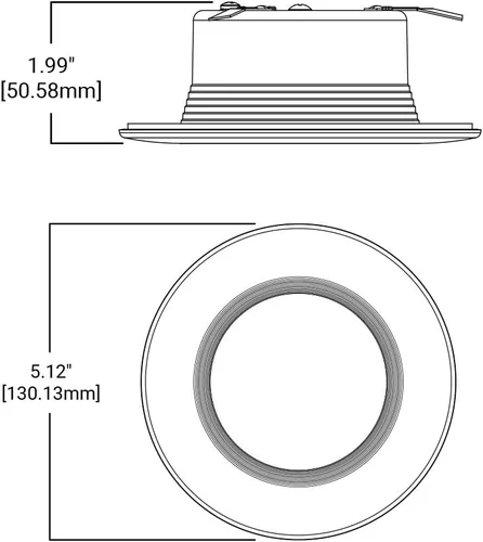 Vista 4 de RL - Lámpara de techo empotrada LED blanca de 4 pulgadas con ajuste de deflector con 90 CRI, 5000K luz diurna