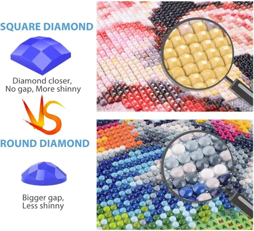 Vista 5 de Pintura de diamante personalizada con sus fotos, cuadrada, kits de pintura de diamante personalizados para adultos, con su propia imagen