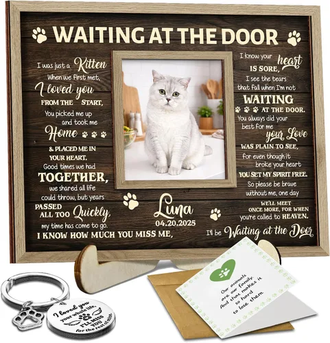 Vista 13 de vinatimes Caja de sombra de regalo conmemorativo para mascotas de 8.6 pulgadas, soporte para collar negro, marco de fotos, kit de tinta de pata