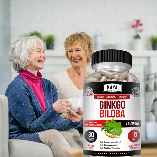 Vista 7 de Kaya Naturals Red Panax Ginseng + Ginkgo Biloba - Suplemento cerebral nootrópico - Apoyo cognitivo y de concentración - Suplemento de refuerzo