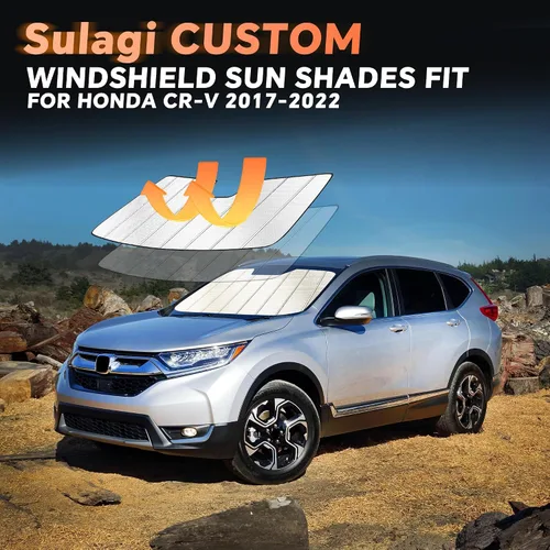 Vista 6 de Parasol para parabrisas para Honda CR-V 2017-2022, diseño plegable de acordeón de ajuste personalizado, accesorios de automóvil, protector de visera