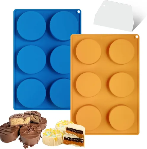 Vista 8 de Webake Juego de moldes para discos de pastel de tamaño pequeño, moldes planos de silicona para tartas de 1.75 x 0.75 pulgadas, sin BPA, 2 moldes y 1