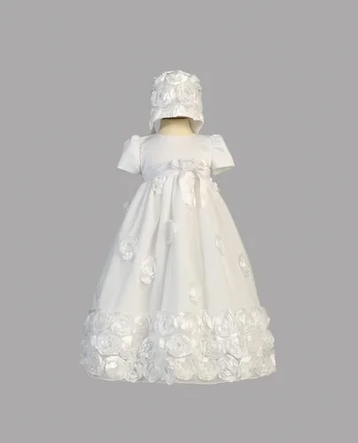 Vista 2 de Vestido de bautismo para niña - Vestidos de bautizo para niña - Vestido de bautizo floral - Vestido de bautizo para niña Bebe
