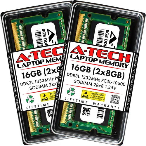 Vista 23 de A-Tech - Módulo de memoria RAM SODIMM para portátil de 1 GB DDR3 1066 MHz PC3-8500 CL7, 1,5 V, 204 pines, sin ECC, SO-DIMM para portátiles