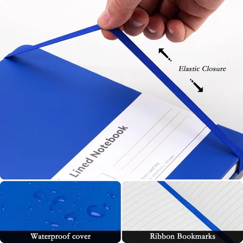 Vista 7 de deli Paquete de 6 cuadernos Moleskine con rayas azules para el trabajo, cuadernos A5 (5.5 x 8.3 pulgadas), 160 páginas de tapa dura, cuadernos