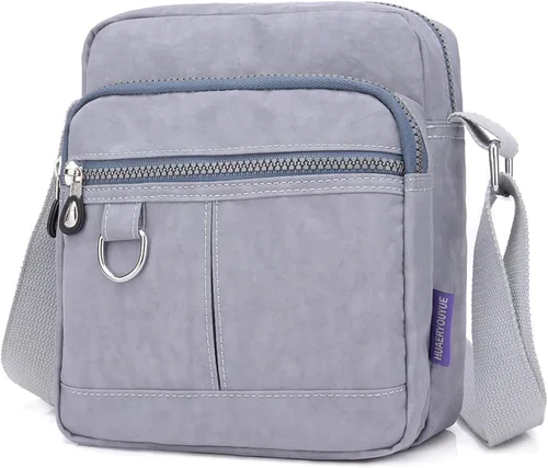 Vista 13 de KARRESLY Bolso de hombro de nylon impermeable con cierre, bolso bandolera, bolso de mano, casual, para mujer
