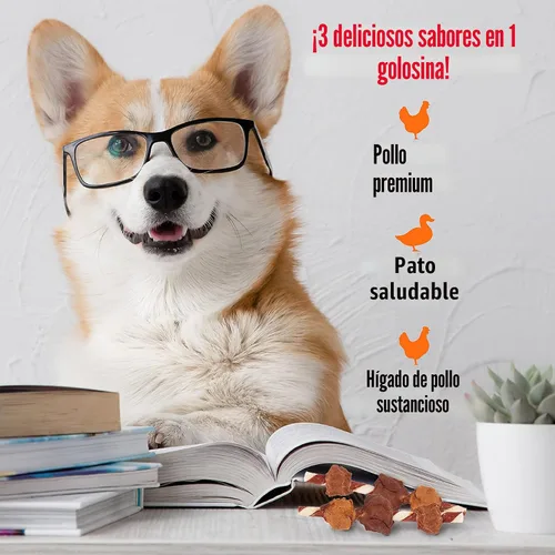 Vista 3 de Good'N'Fun - Brochetas de cuero crudo de triple sabor para perros