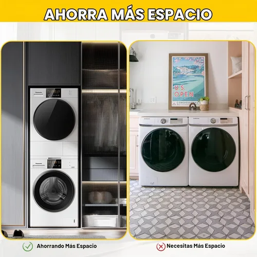 Vista 5 de Kit de apilamiento universal para lavadora y secadora, kit de apilamiento universal reforzado para lavadora y secadora de carga frontal de 24 a 29
