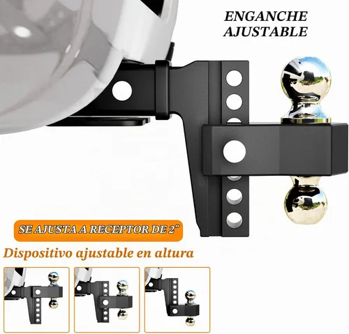 Vista 3 de VNN - Enganche de remolque ajustable: se adapta solo a receptor de 2 pulgadas, caída/elevación de 6 pulgadas, enganche de caída de aluminio, montaje