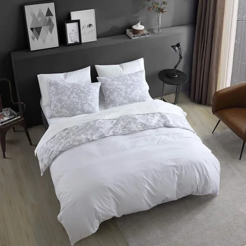 Vista 5 de Kenneth Cole - Juego de funda de edredón tamaño individual, ropa de cama de algodón suave para todas las estaciones, prelavada para mayor suavidad