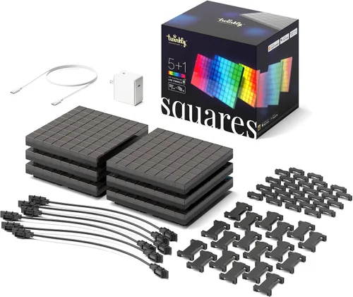 Vista 11 de Panel Maestro Cuadros Twinkly, Panel LED RGB, Incluye 1 Panel Principal y Fuente de Alimentación USB-C, Compatible con HomeKit, Alexa y Google Home