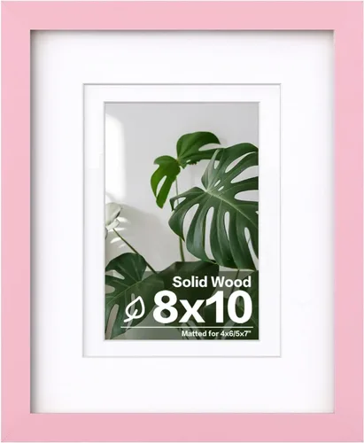 Vista 215 de Egofine - Portarretratos de 4 x 6 pulgadas, de madera maciza con plexiglás, para fotos de 3.5 x 5 con paspartú o de 4 x 6 sin paspartú, para colocar