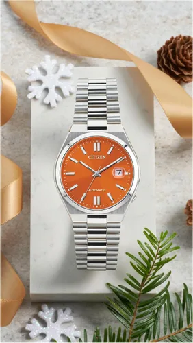 Vista 8 de Citizen Tsuyosa - Reloj deportivo automático de lujo para hombre Esfera naranja