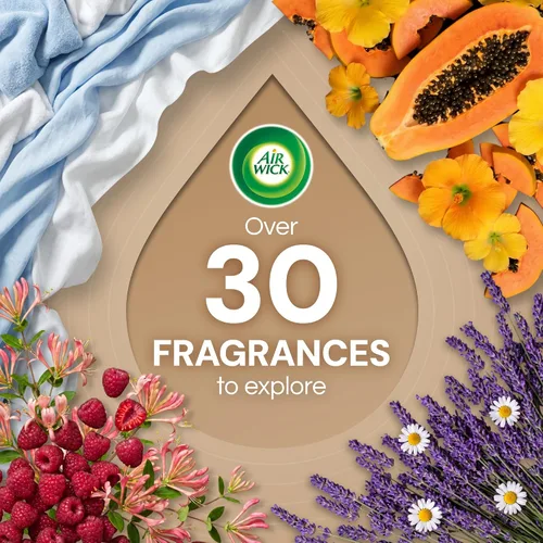 Vista 9 de Air Wick Kit de inicio de aceite perfumado enchufable, 2 calentadores + 6 repuestos, lino fresco, el mismo olor familiar de ropa fresca, ecológico