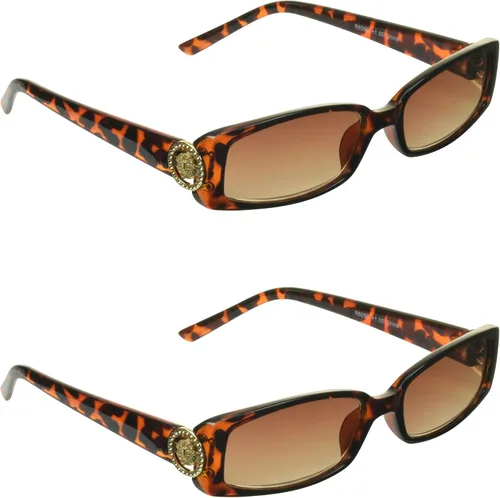 Vista 14 de proSPORT Lentes de sol de lectura con lentes completos, lentes tintados, para mujer, con emblema de medusa, emblema de medusa, color dorado