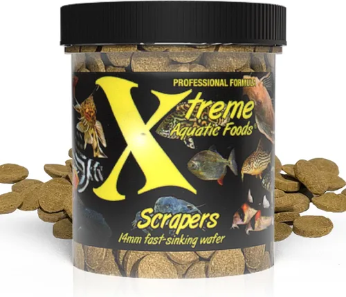 Vista 11 de Xtreme Scrapers Wafers - Alimento para peces de alta calidad de 0.551 in de rápida absorción – Rico en nutrientes y celulosa, ideal para comederos