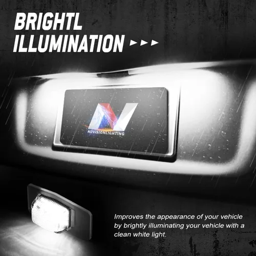 Vista 6 de Par de luces LED para placa de matrícula Compatible con 99-03 Protégé / 02-03 Protege5 / 99-05 Miata MX-5, YL8Z13550AA NC1051270BL, NVL-LPL-009