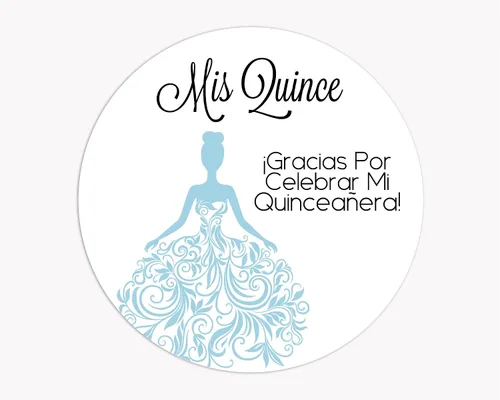 Vista 13 de Calcomanías de quinceañera de 40 quilates, membrillo MI, calcomanías en español o inglés para cumpleaños número 15 (027-S-BG)