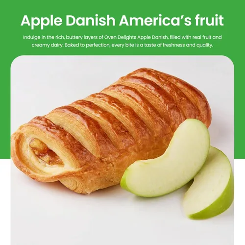 Vista 2 de Horno Delights Apple Danish America's Fruit - Panadería fresca - Pasteles de desayuno - Pasteles reales - perfectamente cocidos - sabor simplemente