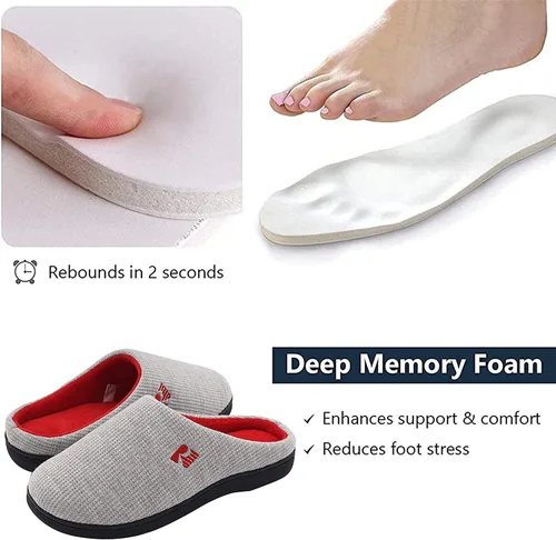 Vista 4 de RockDove - Pantuflas para mujer originales con espuma viscoelástica y dos tonos