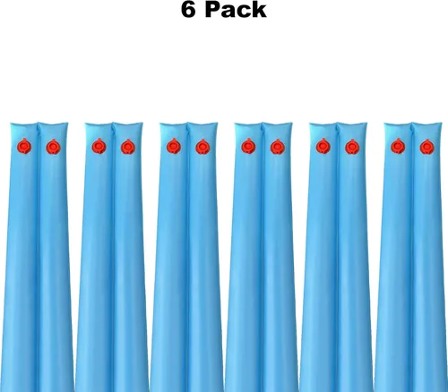 Vista 4 de Poolzilla Tubo de agua de doble cámara resistente de 8 pies para cubiertas de invierno de piscina, paquete de 6