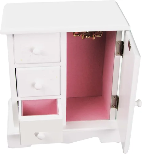 Vista 2 de My Bambino Joyero personalizado Amoire alto, organizador de madera para niñas (You Are My Sunshine)