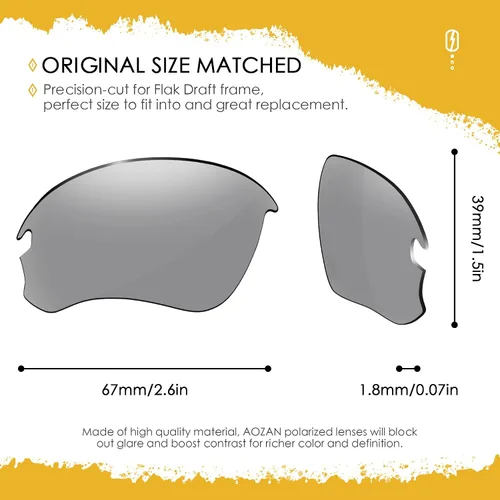 Vista 2 de ANSI Z87.1 Replacement Lenses For Oakley Flak Draft OO9364 Sunglass