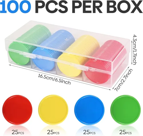 Vista 4 de Fichas de póquer plásticas de 1,45 pulgadas para fichas de juego Fichas de juego de cartas de póquer a granel
