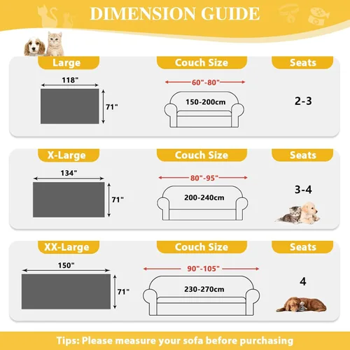 Vista 7 de Funda de sofá para sofá de 2 a 3 cojines, apta para mascotas, resistente al agua, antiarañazos de gatos, protector de muebles seccional