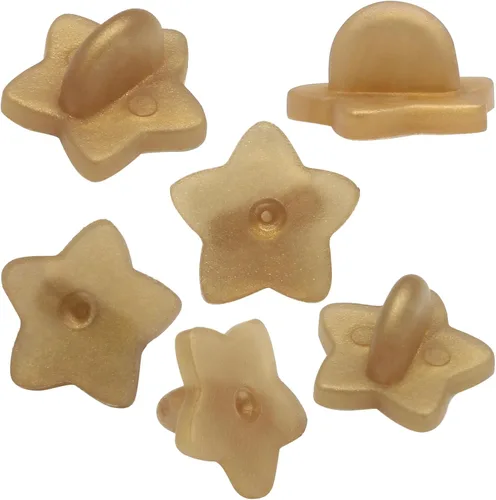Vista 11 de Paquete de 100 pines de goma en forma de estrella, soporte de broche para corbata de sombrero de insignia de uniforme (negro)