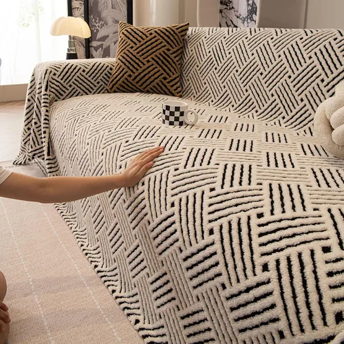 Vista 102 de ROOMLIFE Manta de sofá estilo azteca boho para sillones de 2/3 cojines, fundas de sofá lavables y antideslizantes aptas para mascotas, protector