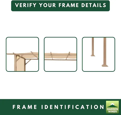 Vista 9 de Garden Winds Toldo de repuesto duradero 350 compatible con modelos Aldi Pergola 23700-23, 822993, 49964, beige