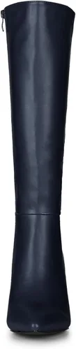 Vista 2 de Allegra K Botas altas hasta la rodilla con tacón de aguja y punta puntiaguda para mujer