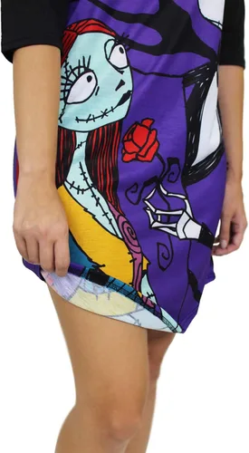 Vista 4 de Disney Nightmare Before Christmas - Pijama de manga 34 para mujer, Morado