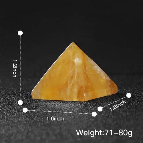 Vista 4 de SMQ Piedras de chakra piramidales de orgón de cristal citrino de 1.6 pulgadas, generador de piedras preciosas talladas a mano, generador de Engrgy