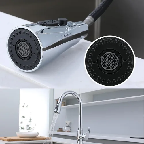 Vista 6 de Tire hacia abajo grifo de cocina pulverizador cabeza pieza de repuesto para G1/2 、 0.787 in, plata Tire hacia fuera de la boca del reemplazo