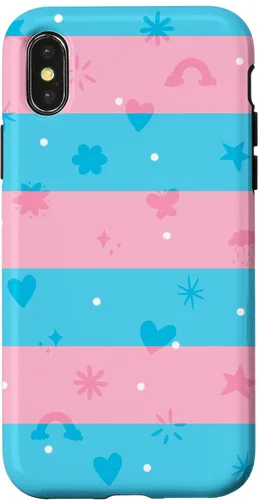 Vista 4 de Funda para iPhone 15 Trans Pride Fun Doodle Style, Transgénero LGBTQ+ Pride