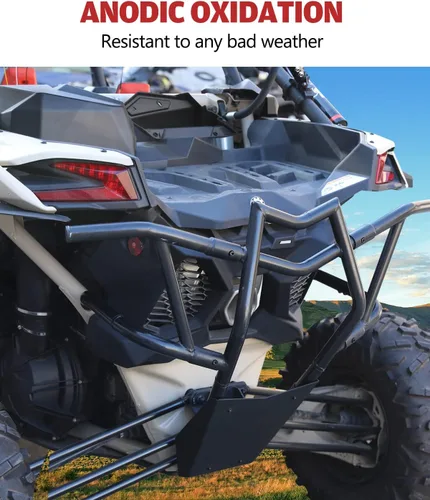 Vista 2 de A & UTV PRO Barra de parachoques trasera para Maverick X3, protector de cepillo de barra de parachoques trasero para accesorios Can Am Maverick X3