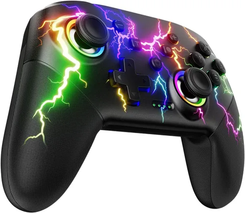 Vista 8 de VOYEE Controlador de interruptor inalámbrico, compatible con Nintendo Switch ControllerSwitch ProLiteOLED, controlador Switch Pro con LED RGB