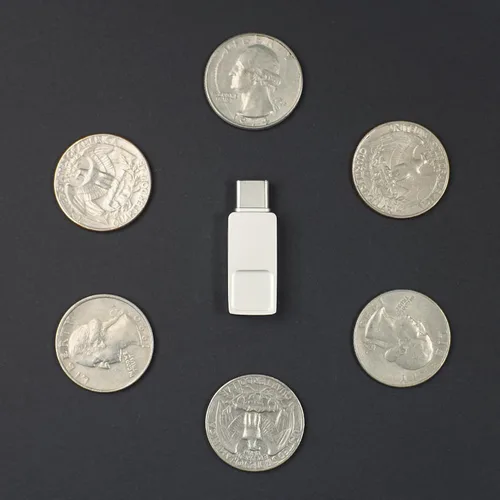 Vista 6 de 32GB Mini Dual USB A 3.1 y C Flash Key Drive OTG para PC/MacBook/Laptop/Tablet/Smartphone, Metal Silver U-Key