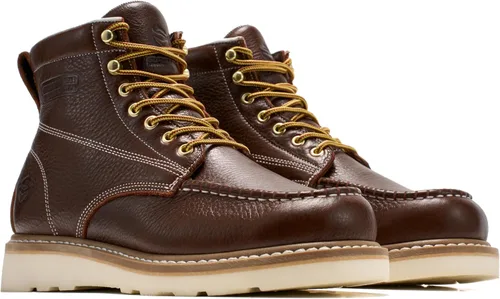 Vista 6 de SUREWAY Men's 6 Inch Moc Toe Work Boots Soft Toe,Full Grain Leather,Goodyear Welt Work Boots