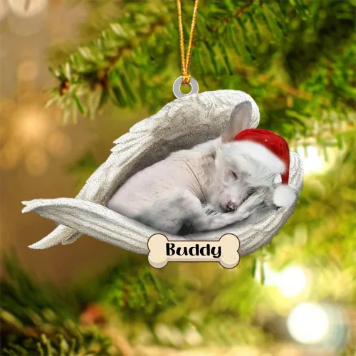 Vista 49 de Afghan Hounds - Adorno de Navidad con alas de ángel durmiente, recuerdo personalizado para perros 2024, adorno de forma acrílica, regalos