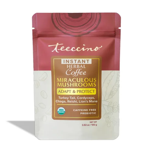 Vista 14 de Teeccino Lion’s Mane Rhodiola Café alternativo de setas adaptogénicas - Rosa - Café de setas herbal con sabor a mane de león y rhodiola, tostado