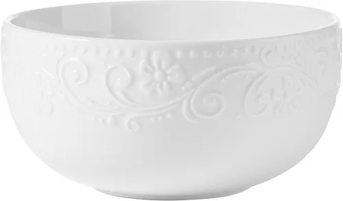 Vista 9 de Pfaltzgraff Charm - Juego de vajilla de 24 piezas, platos de porcelana blanca, cuencos