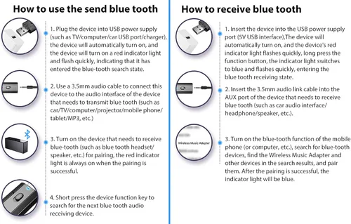Vista 7 de SIREG Transmisor de audio USB Blue Tooth Blu-Tooth Recibe Audio Call Adapter para coche, tableta, portátil, PC, TV, Plug and Play, aptX de baja