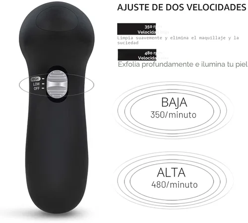Vista 7 de Cepillo Limpiador Facial CLSEVXY: Cepillo Limpiador Eléctrico Giratoria Facial con 6 Cabezales para Limpieza Profunda, Exfoliación Suave