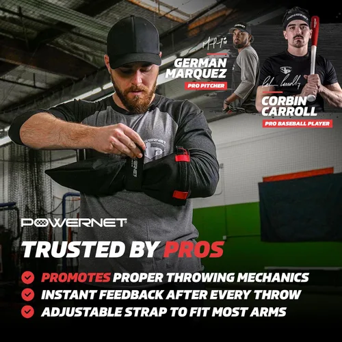 Vista 2 de PowerNet La manga de lanzamiento, el entrenador de calcetines de sóftbol y béisbol mejora la mecánica de lanzamiento y la velocidad, ayuda ajustable