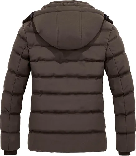 Vista 2 de Wantdo Abrigo de invierno cálido con capucha para mujer, chaqueta acolchada gruesa con capucha extraíble