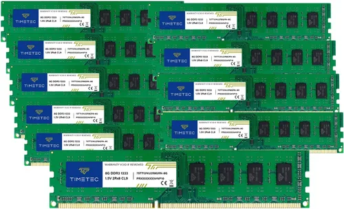 Vista 11 de Timetec - Módulo de memoria RAM de 8 GB DDR3 1333 MHz PC3-10600 Sin búfer ECC 1,5 V CL9 2Rx8 Doble rango 240 pines UDIMM Mejora de memoria